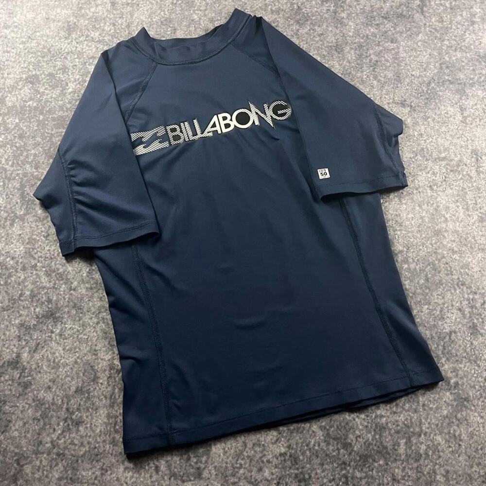 Billabong Sunshield Men’s M Navy UPF 50+ Rash Guard Surf Swim Shirt
